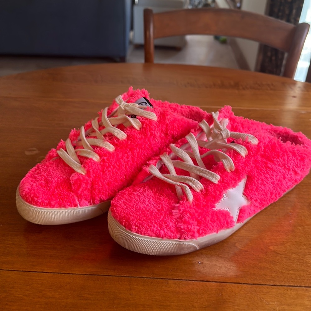 Golden Goose pink terry slip on sneaker